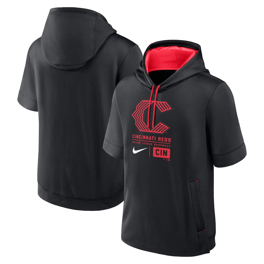 Men MLB Cincinnati Reds black 2024 Nike hoodie-0